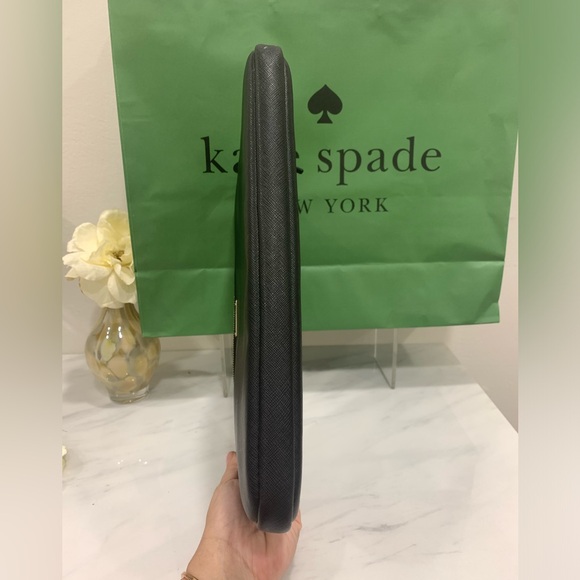 Kate Spade Black Leather Laptop Mac Book Notebook Sleeve Case - Picture 8 of 8